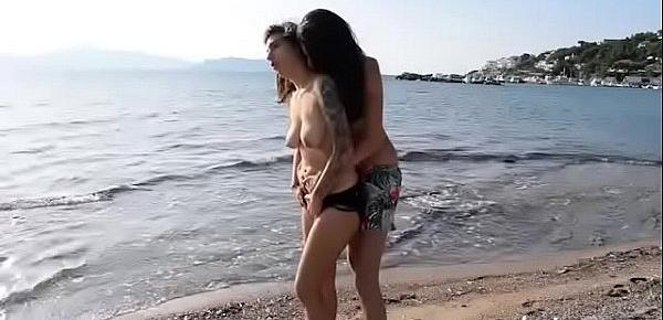  Erotic Homemade Amateur Lesbian Sex on the Beach